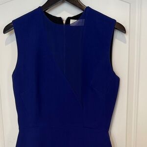 Victoria Beckham - royal blue sheath dress with sheer mesh inserts